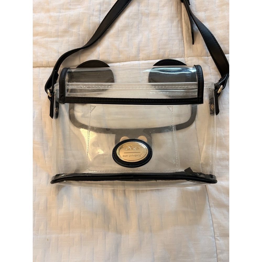Disney Our Universe‎ Mickey Mouse Clear PVC Crossbody Bag Stadium Approved Black - Picture 2 of 2